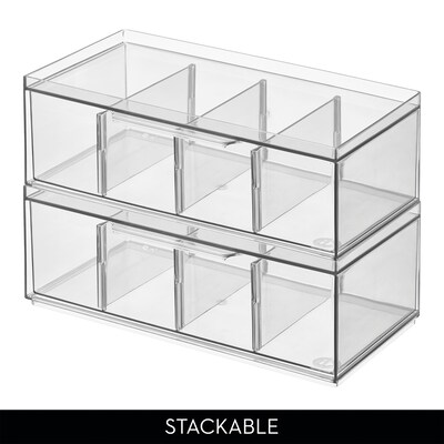 iDesign XL Stackable Tea Bag Storage Organizer Drawer, Clear (72110)