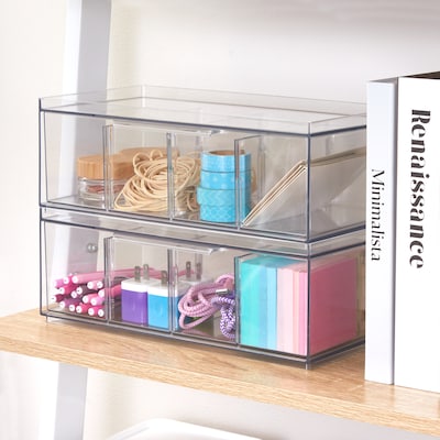 iDesign XL Stackable Tea Bag Storage Organizer Drawer, Clear (72110)