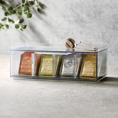 iDesign XL Stackable Tea Bag Storage Organizer Drawer, Clear (72110)