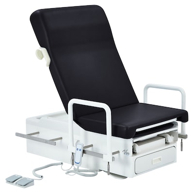 Viva Comfort Pointe Power Height Adjustable Pelvic Tilt Exam Table w/Stirrups & Hand Rails, 396 lbs. Capacity, Black