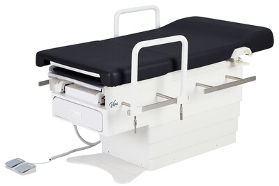 Viva Comfort Pointe Power Height Adjustable Pelvic Tilt Exam Table w/Stirrups & Hand Rails, 396 lbs. Capacity, Black