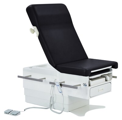 Viva Comfort Pointe Power Height Adjustable Pelvic Tilt Exam Table w/Stirrups & Storage, 396 lbs. Capacity, Black