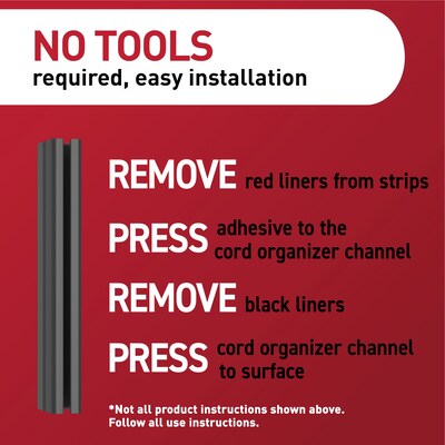 Command Cable Organizer Channel, Black (17308BLK-ES)