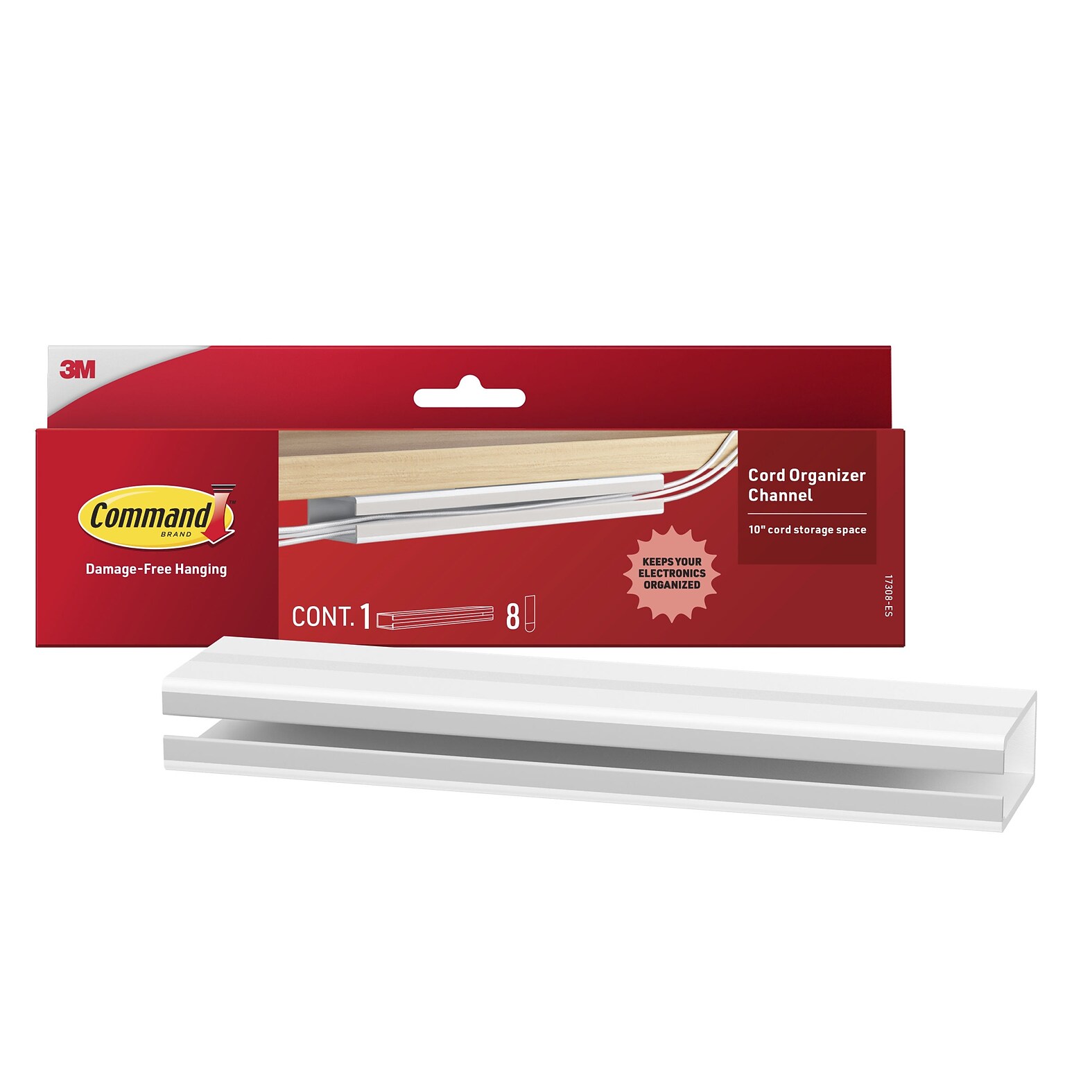 Command Cable Organizer Channel, White (17308-ES)