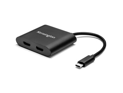 Kensington USB-C to Dual HDMI 1.4 Video Adapter, Black (K38286WW)
