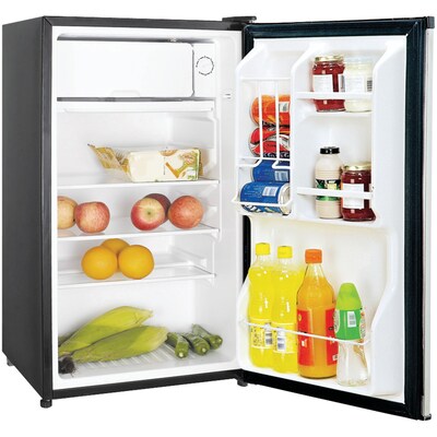 Magic Chef Mini Refrigerator with Surge Protector, 3.5-Cu. Ft., Black/Silver (KITMCP332205)