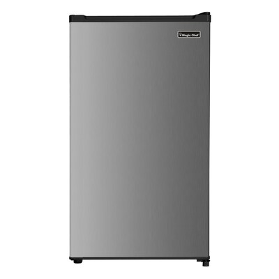 Magic Chef Freezerless Mini Refrigerator with Surge Protector, 3.2-Cu. Ft., Black/Silver (KITMCP332203)
