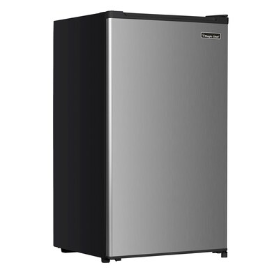 Magic Chef Freezerless Mini Refrigerator with Surge Protector, 3.2-Cu. Ft., Black/Silver (KITMCP332203)