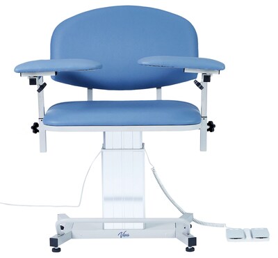 Viva Comfort Electric Adjustment Phlebotomy Chair, 590 lb. Capacity, 2 Flip Up Arms, Blue (ADIME997-06)