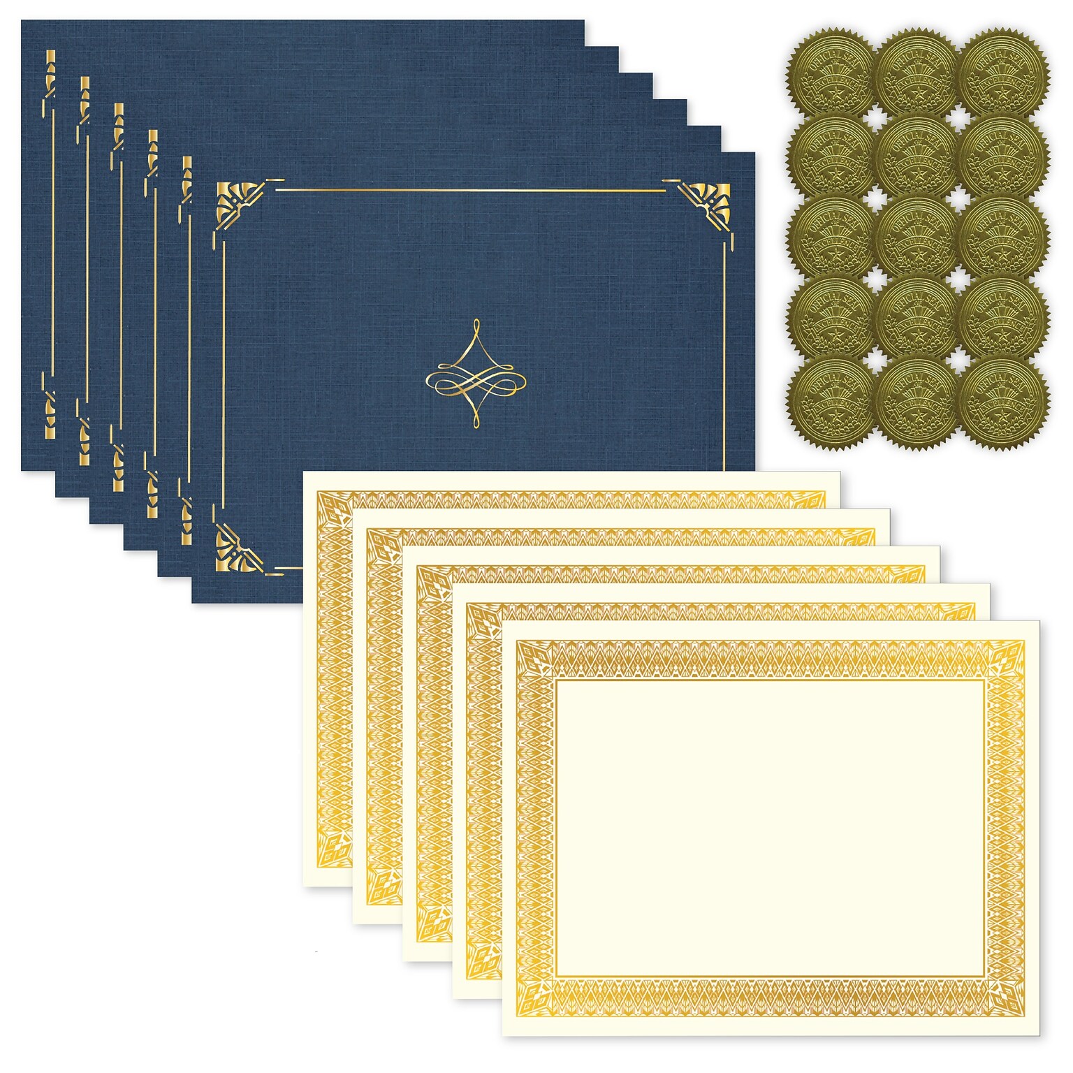 Geographics Gold Foil Certificats, Seals, and Covers Set, 75 Pieces/Set (49994)