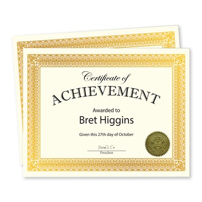 Geographics Gold Foil Certificats, Seals, and Covers Set, 75 Pieces/Set (49994)