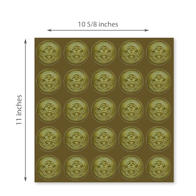 Geographics Gold Foil Certificats, Seals, and Covers Set, 75 Pieces/Set (49994)