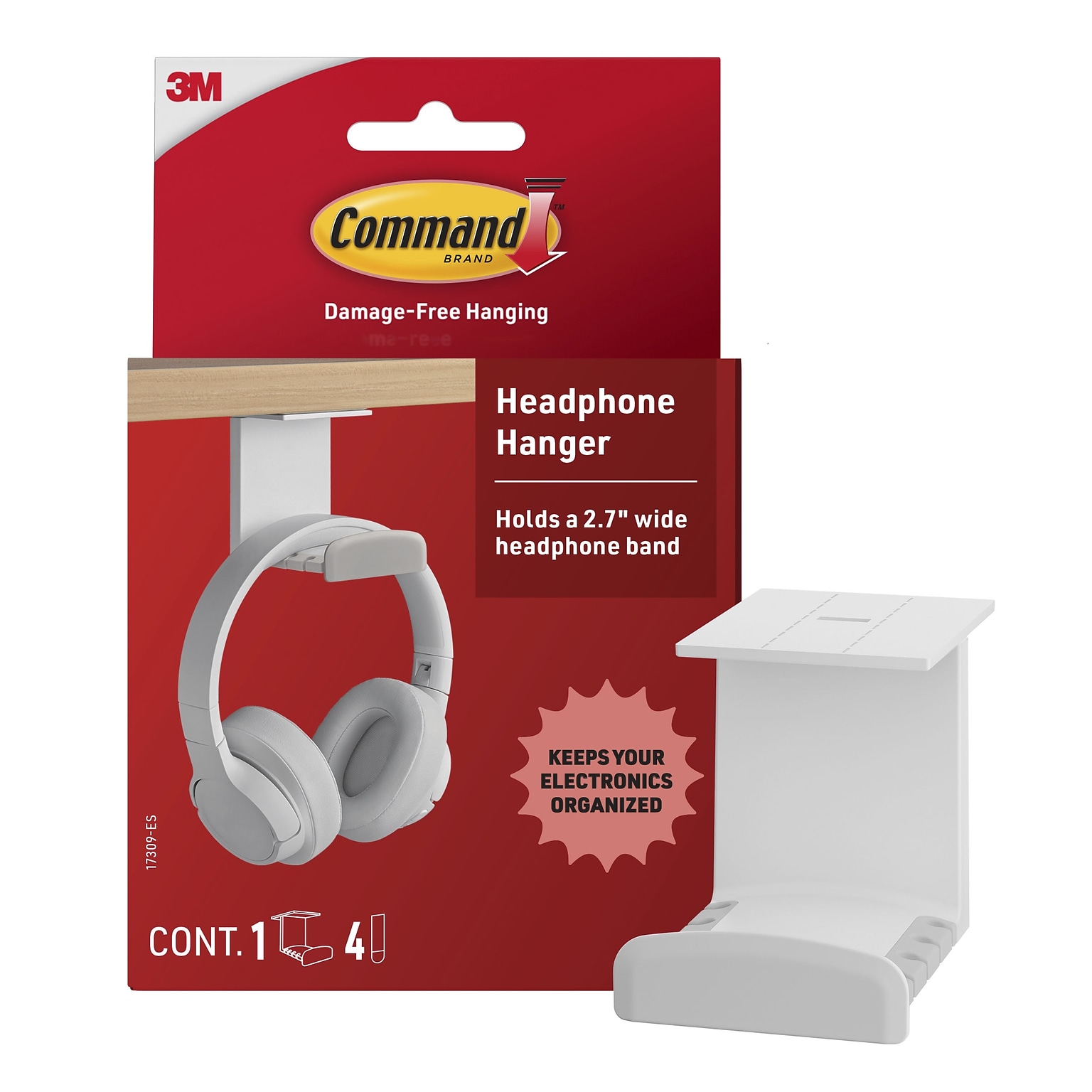 Command Headphone Hanger, White (17309-ES)