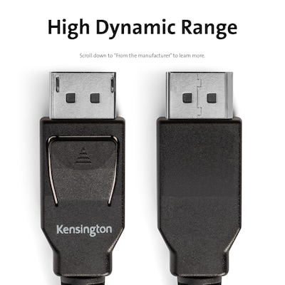 Kensington 6 ft. DisplayPort to DispayPort Audio/Video Cable, Male to Male, Black (K33021WW)