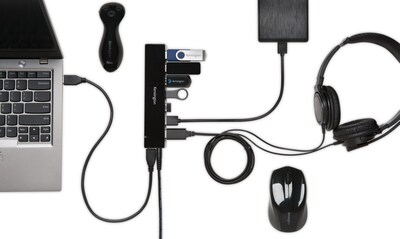 Kensington 7-Port USB 3.0 Hub, Black (K39123AM)