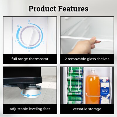 Igloo IRF26BK6A 2.6 Cu. Ft. Refrigerators w/Freezer, Black