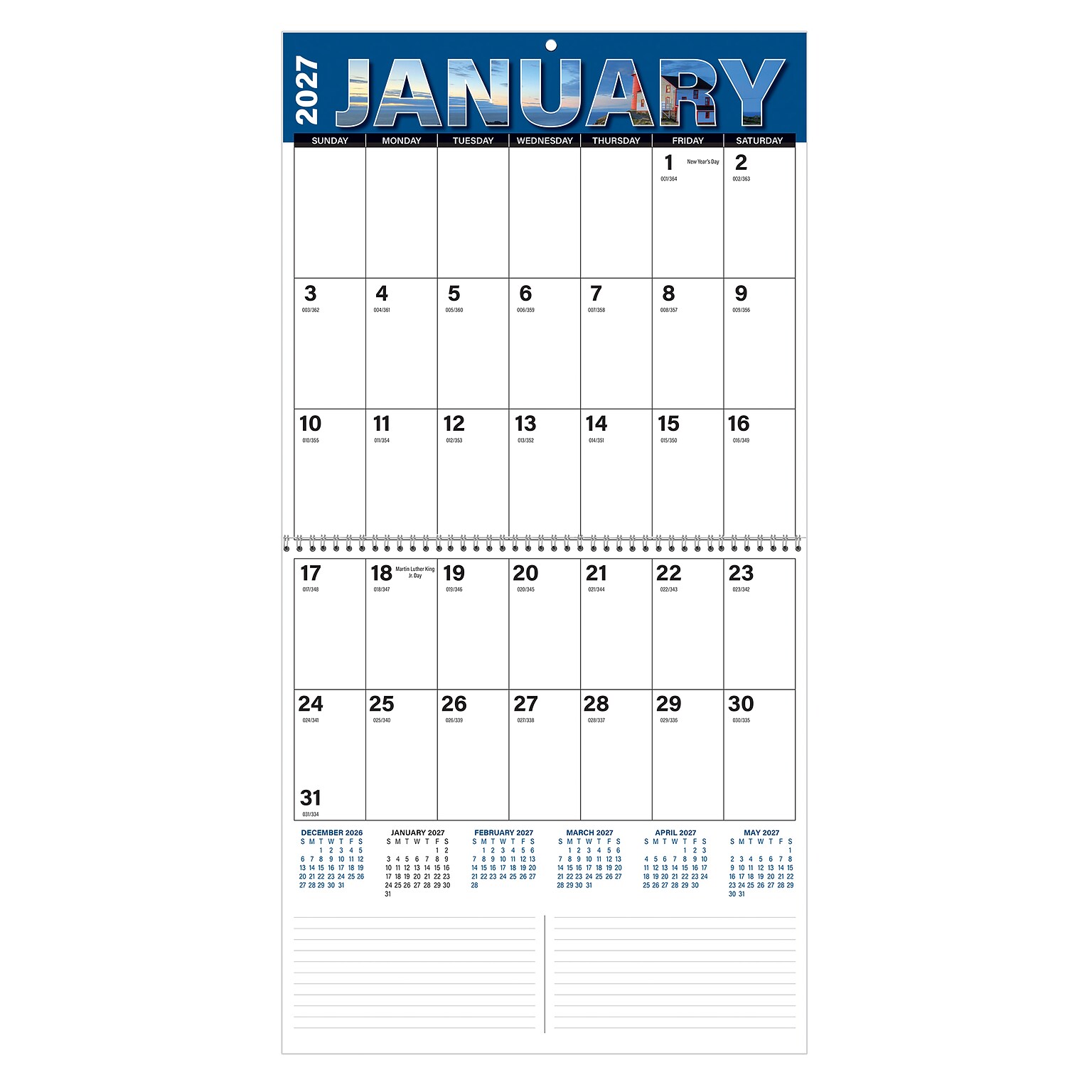 2027 House of Doolittle Big Block 12 x 24 Monthly Wall Calendar (322-27)