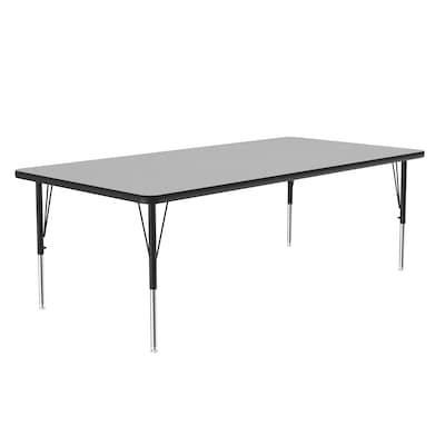 Correll Rectangular Activity Table Set, 72" x 36", Height Adjustable, Gray Granite (AP1-A3672TFREC-15-09-09-8-18)