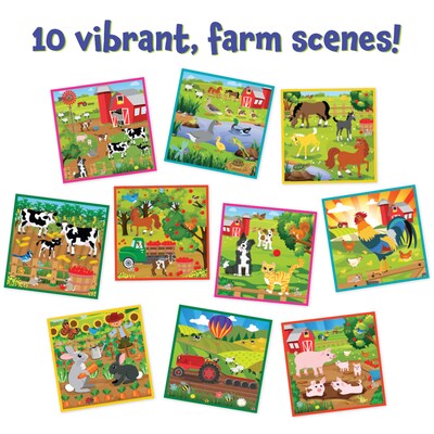 Ready 2 Learn Magic Scratch Paper, Farm, 8.25" x 8.25", Multicolored, 10 Boards/Pack, 2 Packs/Bundle (CE-10152-2)