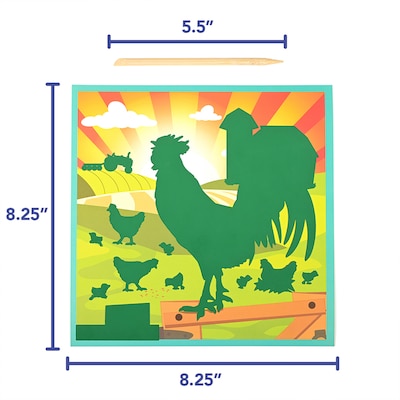 Ready 2 Learn Magic Scratch Paper, Farm, 8.25" x 8.25",  Multicolored, 10 Boards/Set (CE-10152)
