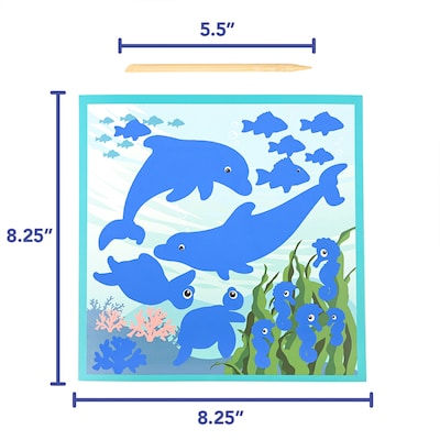 Ready 2 Learn Magic Scratch Paper, Sea-Life, 8.25" x 8.25", Multicolored, 10 Boards/Pack, 2 Packs/Bundle (CE-10153-2)