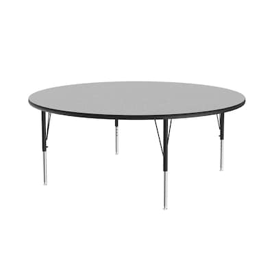 Correll 60" Round Activity Table Set, Height Adjustable, Gray Granite (AP1-A60TFRND-15-09-09-6-18)