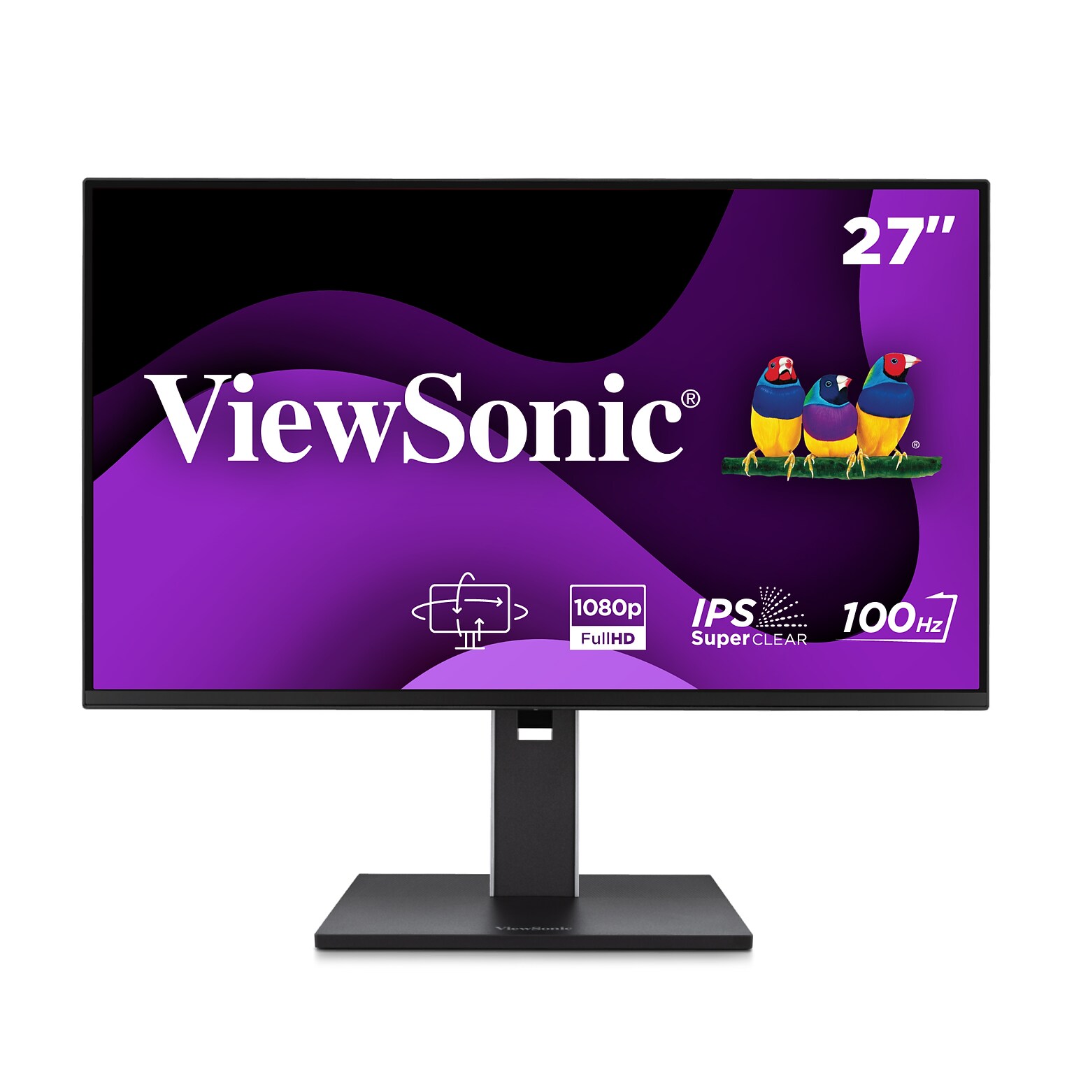 ViewSonic 27 FHD 100Hz LED Monitor, Height Adjustable, Black (VG2751)