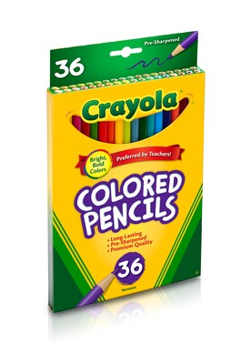 Crayola Kids Colored Pencil Set, Assorted Colors, 36 Pencils/Pack (68-4036)