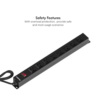 FlexiSpot 8-Outlet Powerstrip, Black (PS035B)