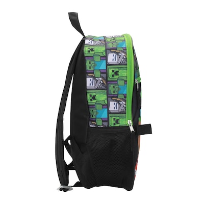 Bioworld Kids 5-Piece Minecraft Backpack Set, Large, Green/Black (B1Y5DAQMNCSB00)