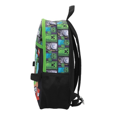 Bioworld Kids 5-Piece Minecraft Backpack Set, Large, Green/Black (B1Y5DAQMNCSB00)