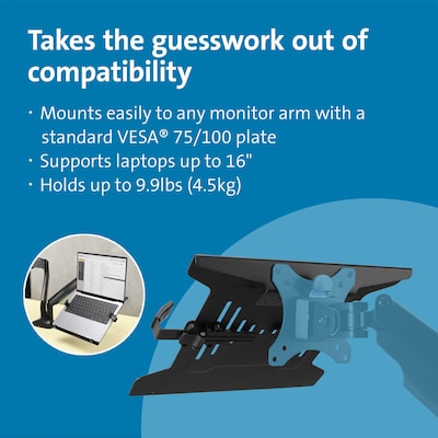 Kensington Universal Laptop Holder for Monitor Arms, Black (K53801WW)