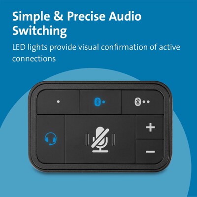 Kensington Universal 3-in-1 Pro Audio Headset Switch, Black (K83300WW)