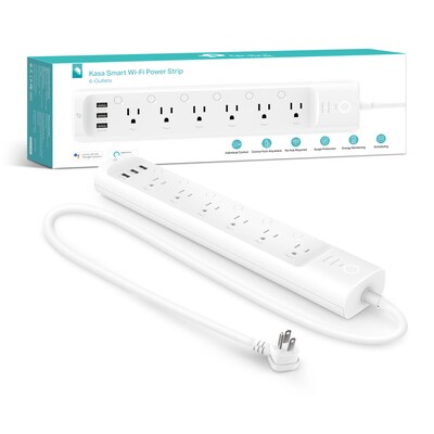 TP Link Kasa HS300 WiFi 6-Outlet Smart Power Strip, White (HS300)