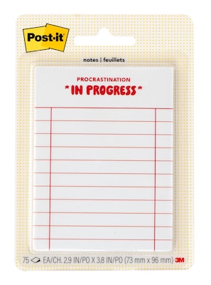 Post-it Mini List Notes, 2.9 x 3.8, 75 Sheets/Pad (SPE-34P-6)