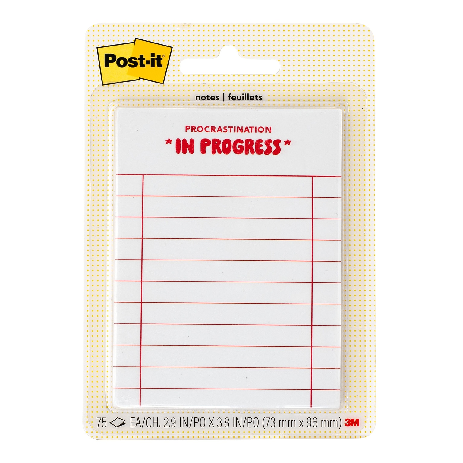 Post-it Mini List Notes, 2.9 x 3.8, 75 Sheets/Pad (SPE-34P-6)