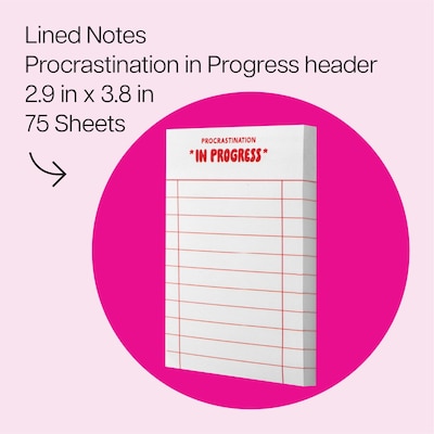 Post-it Mini List Notes, 2.9 x 3.8, 75 Sheets/Pad (SPE-34P-6)