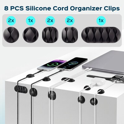 Turonic CM2 192-Piece Cable Management Kit, Black