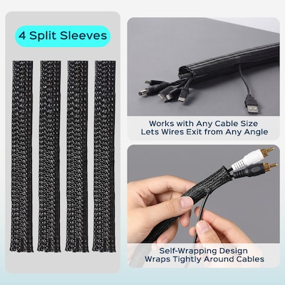 Turonic CM2 192-Piece Cable Management Kit, Black