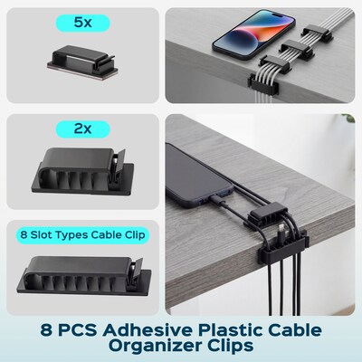 Turonic CM2 192-Piece Cable Management Kit, Black