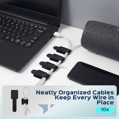 Turonic CM2 192-Piece Cable Management Kit, Black