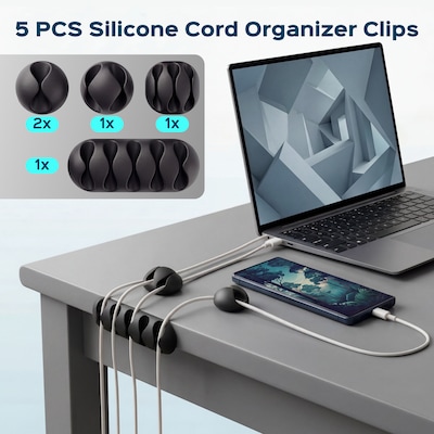 Turonic CM1 148-Piece Cable Management Kit, Black