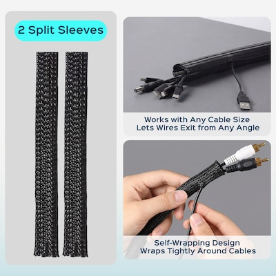 Turonic CM1 148-Piece Cable Management Kit, Black