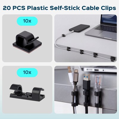 Turonic CM1 148-Piece Cable Management Kit, Black