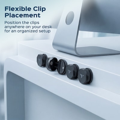 Turonic Cable Clips, Black, 6/Pack (CC1-B)