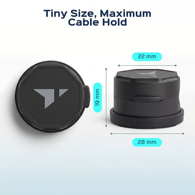 Turonic Cable Clips, Black, 6/Pack (CC1-B)