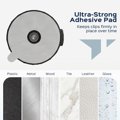 Turonic Cable Clips, Black, 6/Pack (CC1-B)