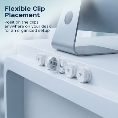 Turonic Cable Clips, White, 6/Pack (CC1-W)