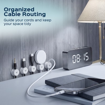 Turonic Cable Clips, White, 6/Pack (CC1-W)