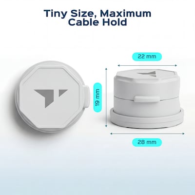 Turonic Cable Clips, White, 6/Pack (CC1-W)